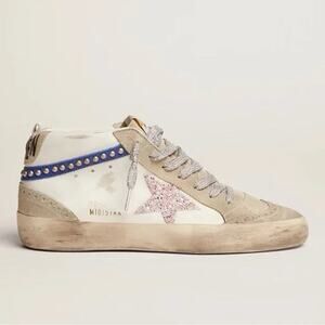 Golden Goose Mid Star Classic Sneakers Size 37 Suede Toe Pink Star Gold Stud LTD